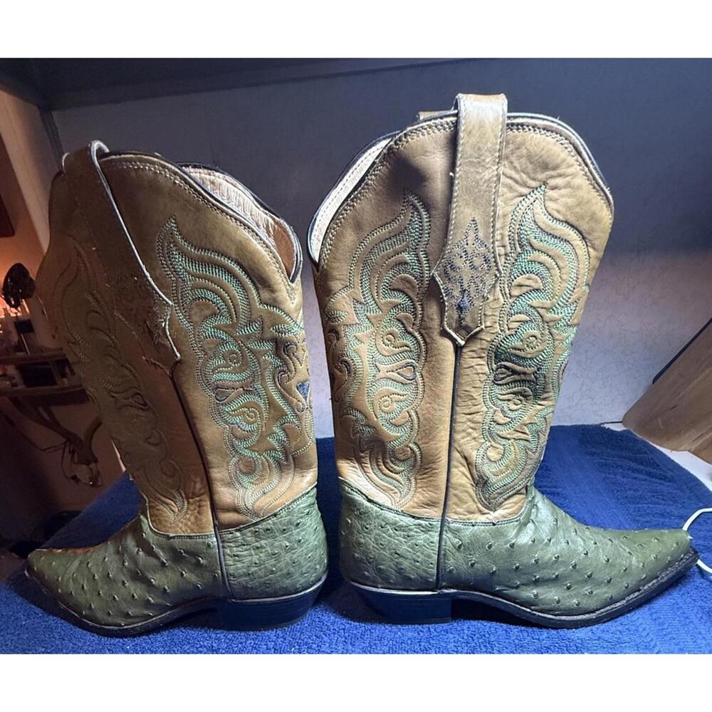 Women’s Tony Lama Cowboy Boots Sz 9B Style H2053L  Full Quill Handcrafted In USA - Picture 15 of 16